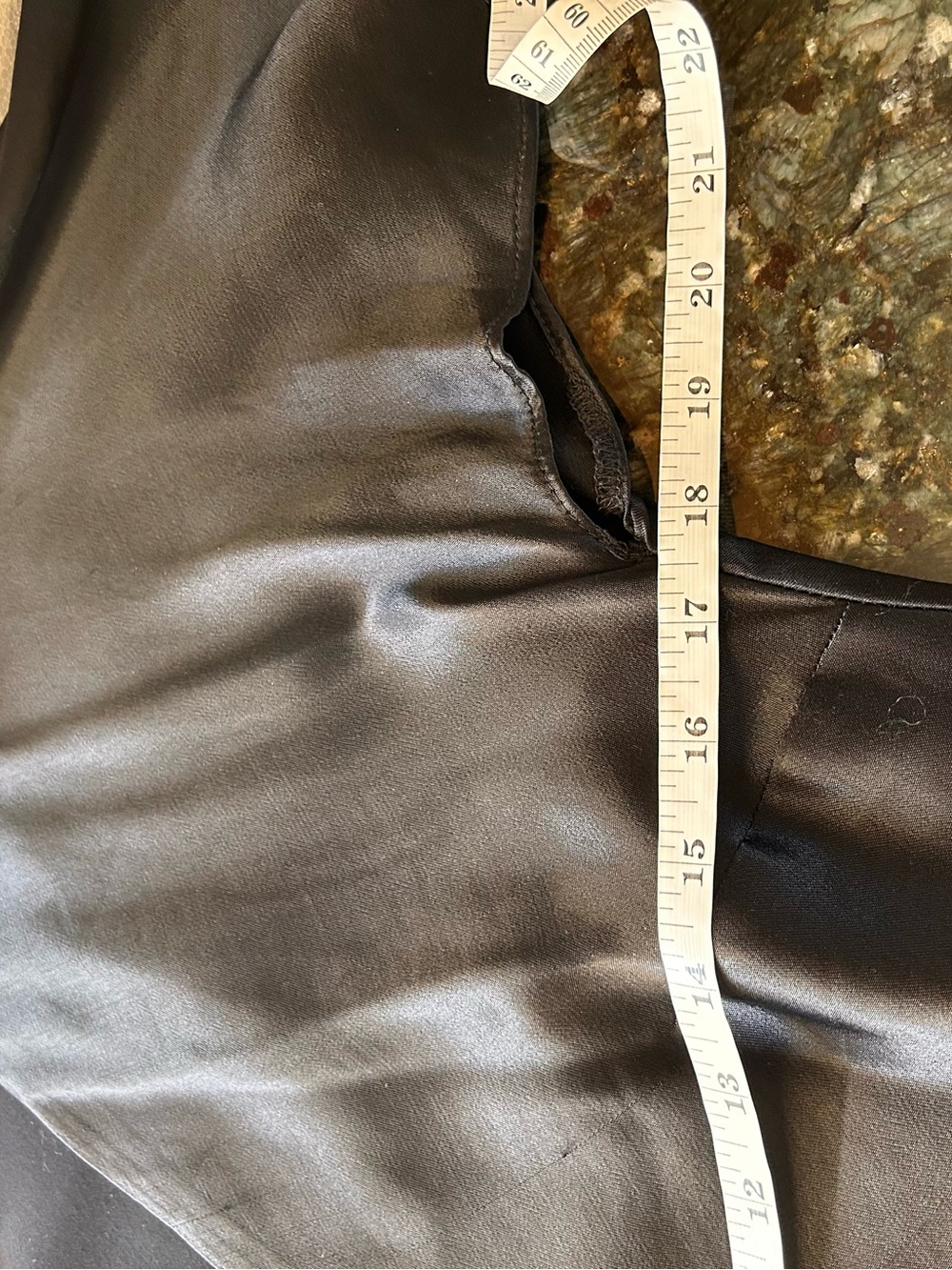 Anthropologie Black Silky Satin Multi Panel Flutter Sleeve Deep V Neck Dress. M - Picture 6 of 9